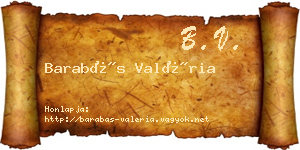 Barabás Valéria névjegykártya